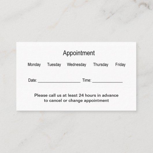 Benoeming medische praktijk visitekaartje (Achterkant)