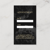 Benoeming | Moderne strepes Black Floral Salon Afsprakenkaartje (Achterkant)