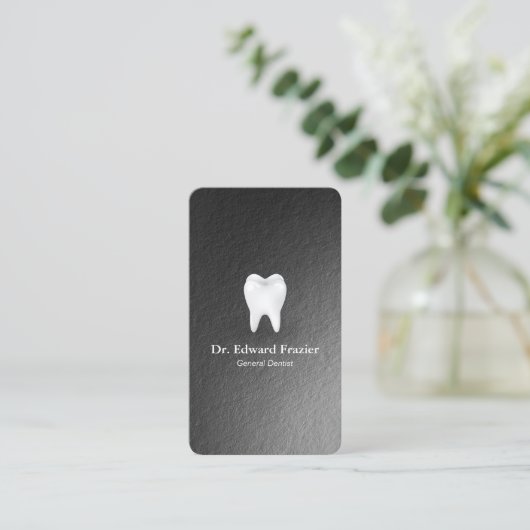 Benoeming moderne zwarte witte tandheelkundige tan afsprakenkaartje (Staand voorkant)