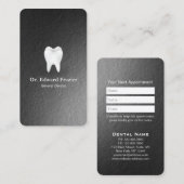 Benoeming moderne zwarte witte tandheelkundige tan afsprakenkaartje (Voorkant / Achterkant)