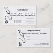 Benoeming Nursing Stethoscoop RN Doctor Medical Afsprakenkaartje (Voorkant / Achterkant)