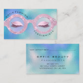 Benoeming optische Holografen roze blauwe bril Contactkaartje (Voorkant / Achterkant)