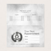 Benoeming prijslijst Yoga Meditation Instructor Visitekaartje (Binnenkant ongevouwen)