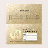 Benoeming prijslijst Yoga Meditation Instructor Visitekaartje (Binnenkant ongevouwen)