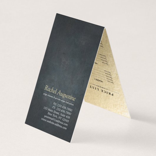 Benoeming prijslijst Yoga Meditation Instructor Visitekaartje (Achterkant)