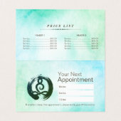 Benoeming prijslijst Yoga Meditation Instructor Visitekaartje (Binnenkant ongevouwen)