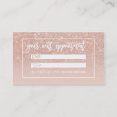 Benoeming roos goudtipografie roos goud logo afsprakenkaartje (Achterkant)