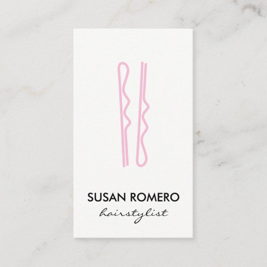 Benoeming roze haarspelden afsprakenkaartje (Voorkant)