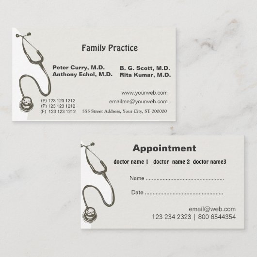 Benoeming Simple Geweldige Doctor Medical Device Afsprakenkaartje (Voorkant / Achterkant)