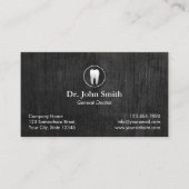Benoeming tandarts Classy Dark Wood Dentist Afsprakenkaartje (Voorkant)