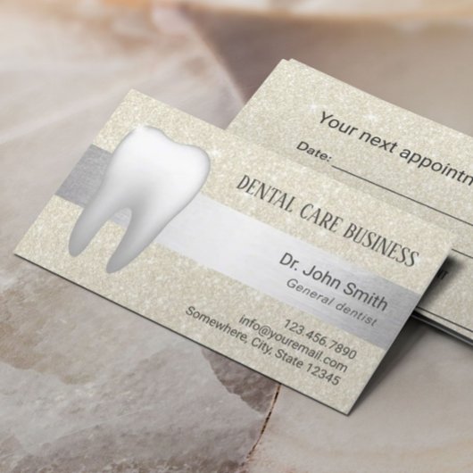 Benoeming tandarts Ivory Glitter Dentist Afsprakenkaartje