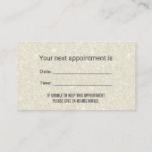 Benoeming tandarts Ivory Glitter Dentist Afsprakenkaartje (Achterkant)