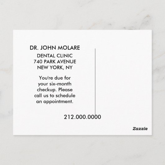 Benoeming tandheelkunde briefkaart (Achterkant)