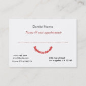 Benoeming tandheelkunde Medische Zwarte Middelband Afsprakenkaartje (Achterkant)