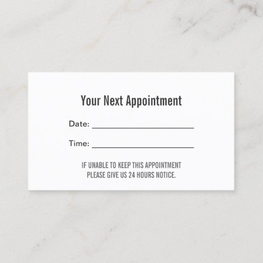 Benoeming tandheelkundig kalkbordtandheelkundige t afsprakenkaartje (Achterkant)