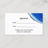 Benoeming tandheelkundige blauw-Agate Stone Dentis Afsprakenkaartje (Achterkant)