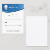 Benoeming tandheelkundige blauwe tandheelkundige afsprakenkaartje (Voorkant / Achterkant)