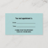 Benoeming tandheelkundige Mint Blue Dentist Afsprakenkaartje (Achterkant)