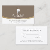 Benoeming tandheelkundige professionele tandheelku afsprakenkaartje (Voorkant / Achterkant)