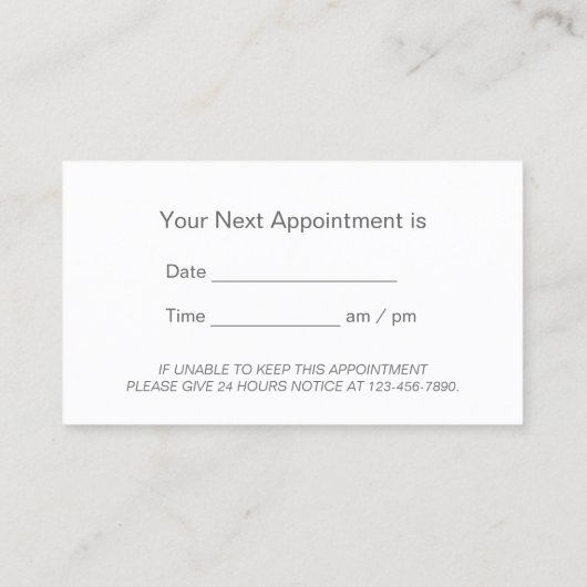 Benoeming tandheelkundige professionele tandheelku afsprakenkaartje (Achterkant)