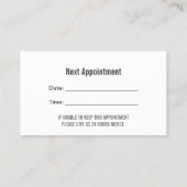 Benoeming tandheelkundige schoonmaakdienst Tanden- Afsprakenkaartje (Achterkant)