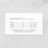 Benoeming tandheelkundige zorg schoon water afsprakenkaartje (Achterkant)