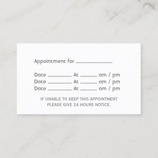 Benoeming tandheelkundige zorg schoon water afsprakenkaartje (Achterkant)