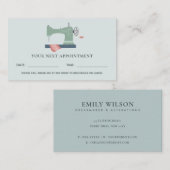 BENOEMING VAN DE GROENE AQUA PINK SEWWING MACHINE  VISITEKAARTJE (Voorkant / Achterkant)