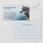 Benoeming van een dierenarts voor paarden en honde afsprakenkaartje (Voorkant / Achterkant)