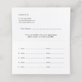 Benoeming van Elegant Minimalist Green White Denti Afsprakenkaart (Binnenkant ongevouwen)