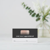 Benoeming van Faux Copper Sequin Comb Hair Salon Afsprakenkaartje (Staand voorkant)