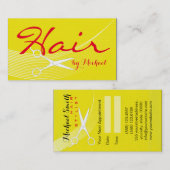 Benoeming van Gele Solid Hair Stylist #2 Afsprakenkaartje (Voorkant / Achterkant)