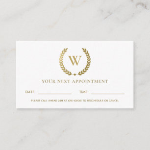 BENOEMING VAN GLAM GOLD FLORAL LAUREL WREATH INITI VISITEKAARTJE