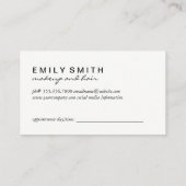 Benoeming van haarstylist-tools afsprakenkaartje (Achterkant)