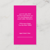 Benoeming van Hot Pink Hair Pins Afsprakenkaartje (Achterkant)
