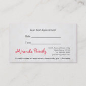 Benoeming van huisdieren voor zwemmen en wegwerppe afsprakenkaartje (Achterkant)