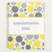 Benoeming van moderne grijze en gele bubbels planner (Voorkant)