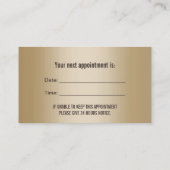 Benoeming van tandheelkundige moderne goudzorg afsprakenkaartje (Achterkant)