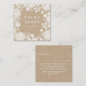 Benoeming van White Lace Kraft Square Stylist Afsprakenkaartje (Voorkant / Achterkant)