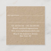 Benoeming van White Lace Kraft Square Stylist Afsprakenkaartje (Achterkant)