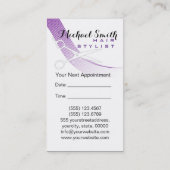 Benoeming van witte vaste haarstaartlijst #8 afsprakenkaartje (Achterkant)