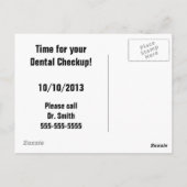 Benoeming van zakelijke benodigdheden — tandheelku briefkaart (Achterkant)