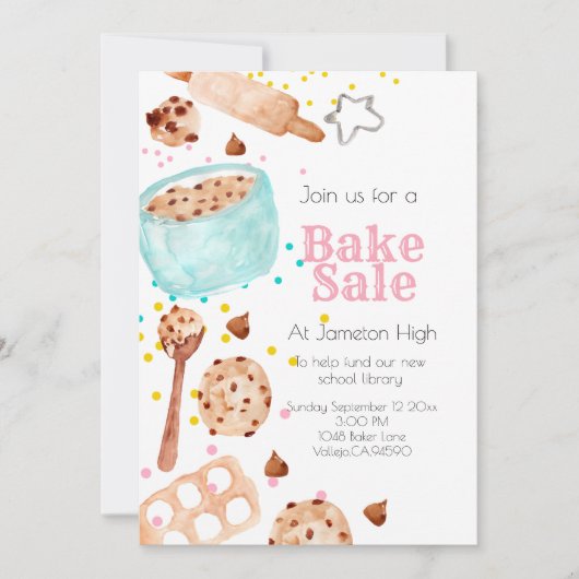 Benoeming voor bake-verkoop op school kaart (Voorkant)