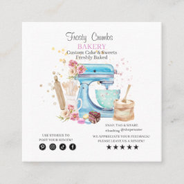 BENOEMING waterverf Bakery Business Vierkante Visitekaartje