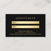 Benoeming zwart-goudlegant afsprakenkaartje (Achterkant)