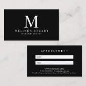 Benoeming zwart-wit elegant afsprakenkaartje (Voorkant / Achterkant)