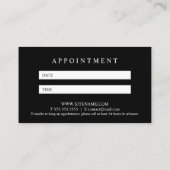 Benoeming zwart-wit elegant afsprakenkaartje (Achterkant)