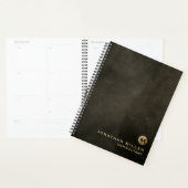 Benoemingboek leder Gold monogram in nood Planner (Display)