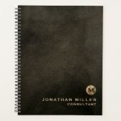 Benoemingboek leder Gold monogram in nood Planner (Voorkant)