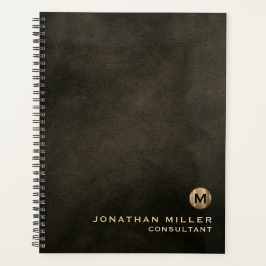 Benoemingboek leder Gold monogram in nood Planner (Voorkant)